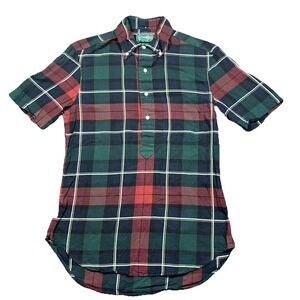 Gitman Bros Vintage Button Down Short Sleeve Shirt Plaid Small Huckberry Long